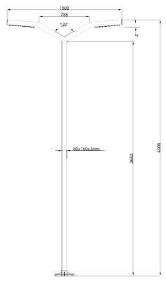 Чертеж Светильник светодиодный БСТЗ Парк 2 ДТУ 002-80
